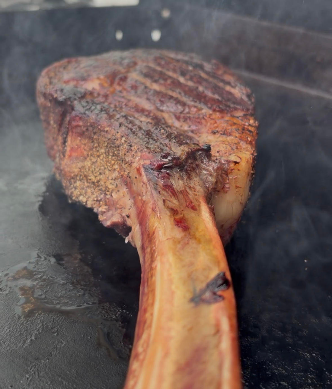 Reverse Seared Ribeye with Garlic Herb Butter